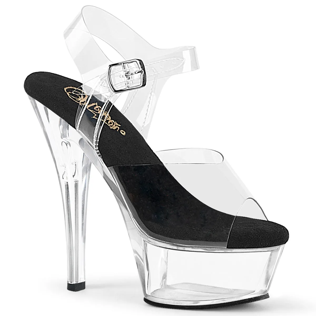 6 Inch Heel KISS-208 Clear Black Insole