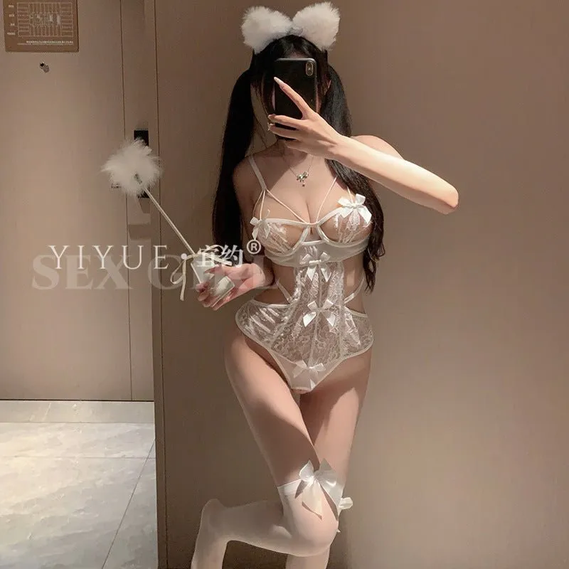 Baddie Bunny Sheer One-Piece Lingerie