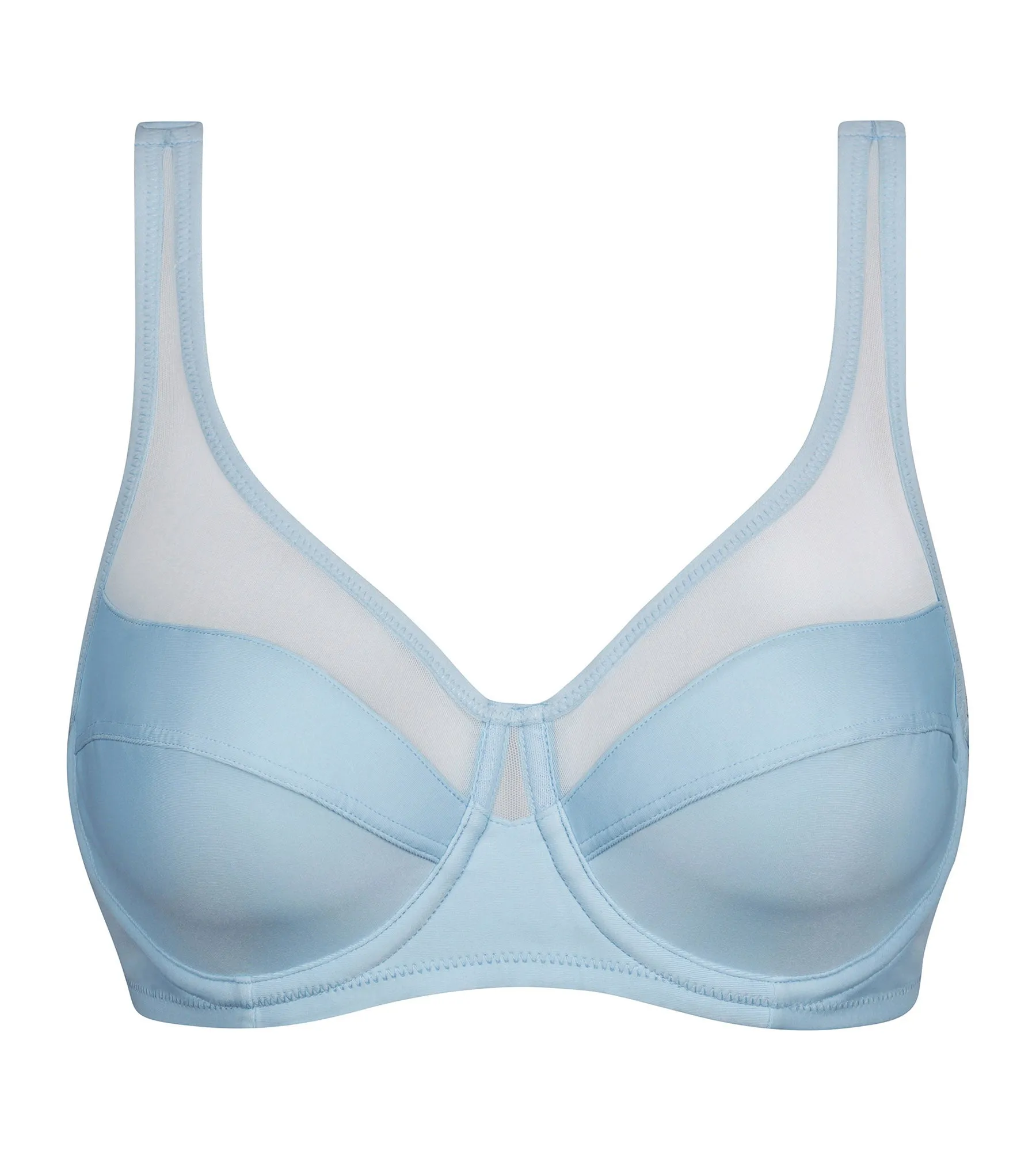 Blue microfiber and tulle push-on bra Dim Generous