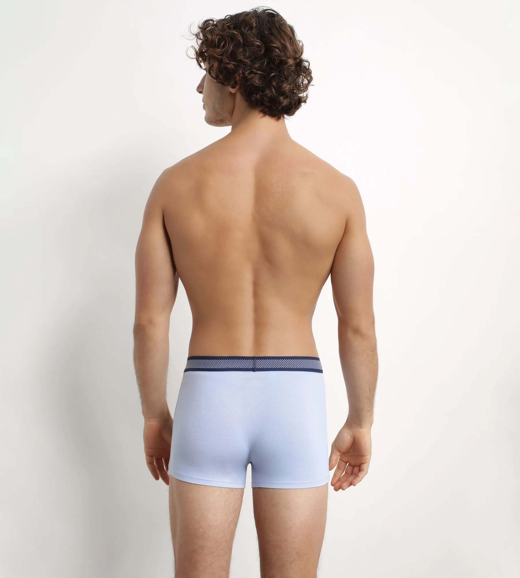 Boxer homme en coton modal à ceinture rayée Bleu Artic Dim Smart