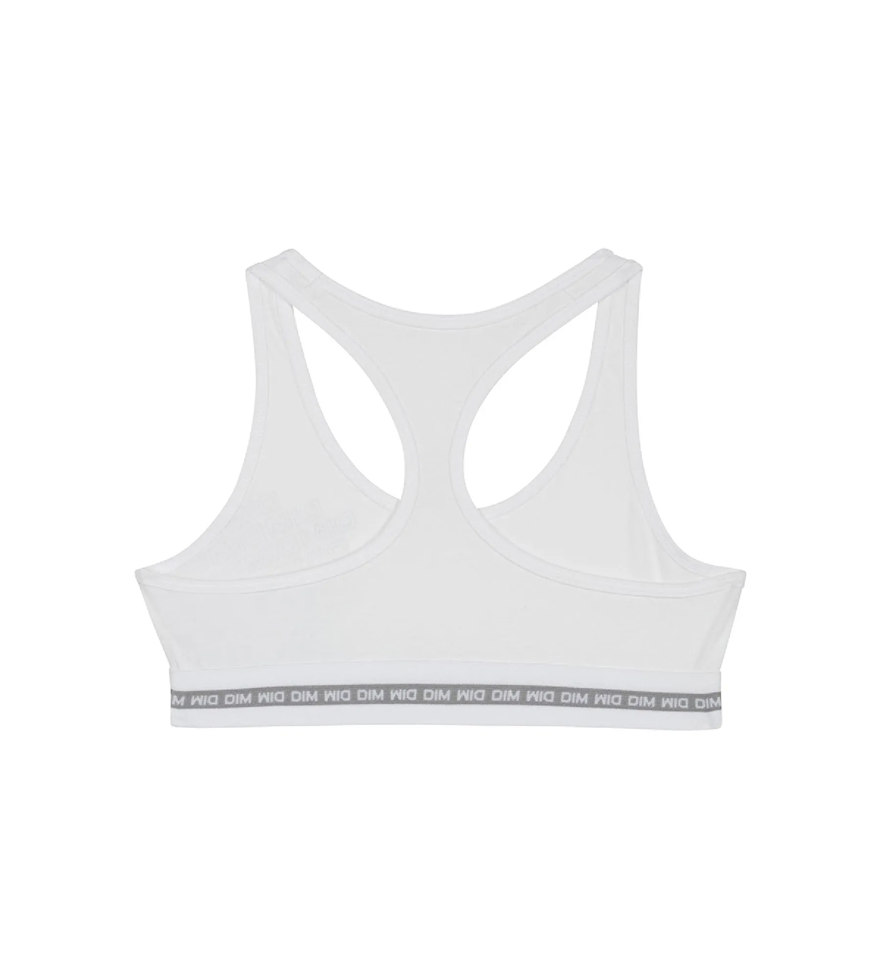 Brassière fille coton stretch Blanc avec impressions argentées Dim Sport