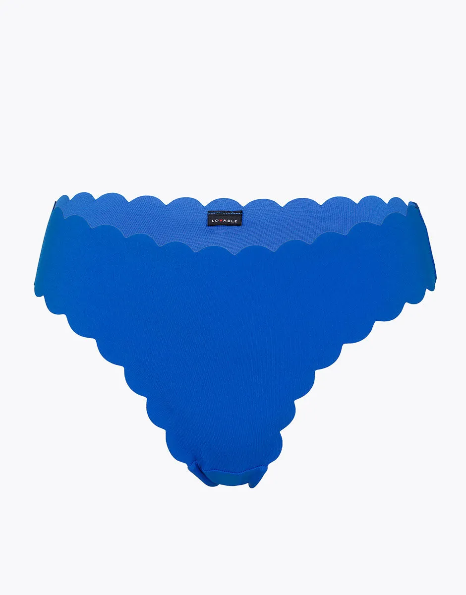 Brazilian brief Scallop in electric blue microfiber