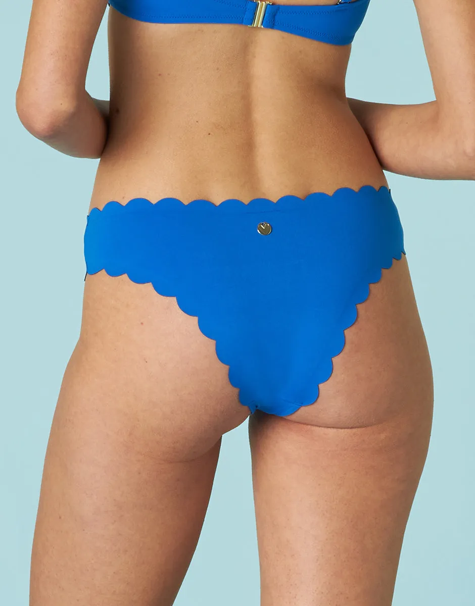 Brazilian brief Scallop in electric blue microfiber