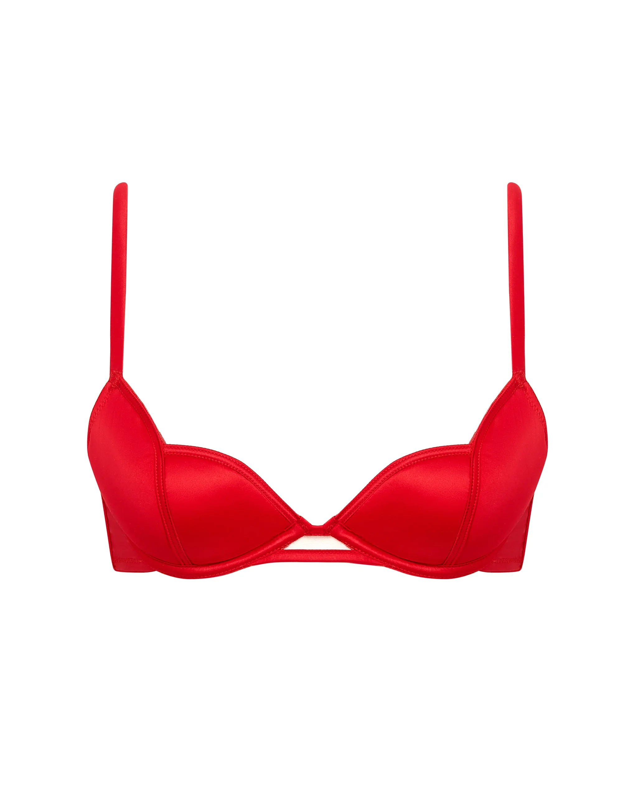 Cara Satin Bra Red