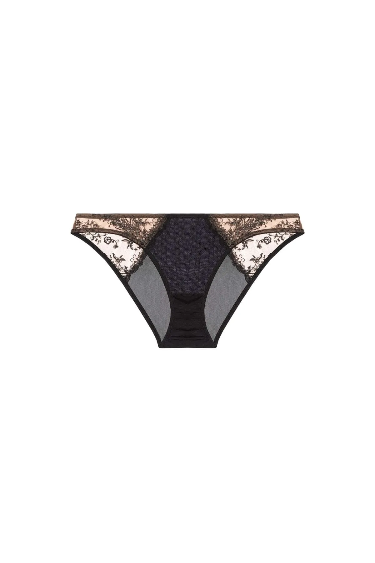Cassia Black Custom Embroidery Brief