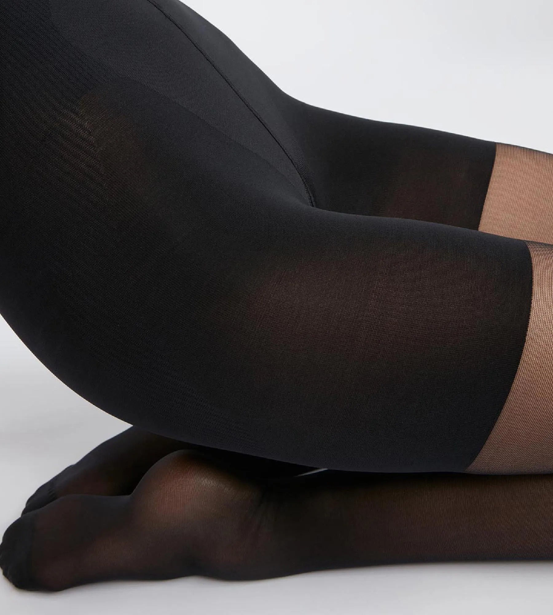 Collant femme galbant en voile Lycra Noir Diam’s Contour 360
