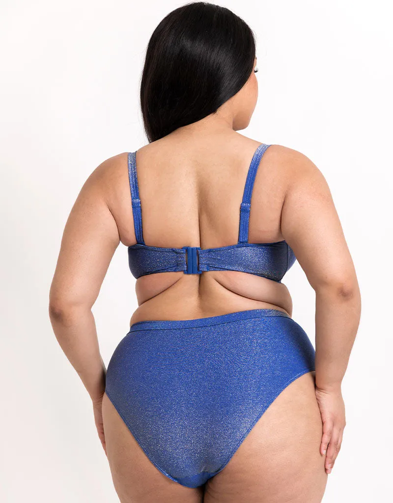 Curvy Kate Sapphire Seas Bandeau Bikini Top Blue Sparkle
