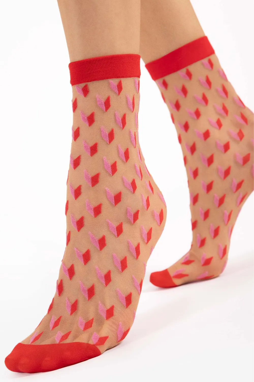 Dizzy Geometric Pattern Sheer Socks 20 Denier