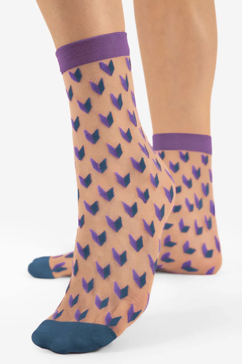 Dizzy Geometric Pattern Sheer Socks 20 Denier