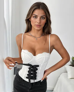 Elegant Front Lace-up Corset Bustier