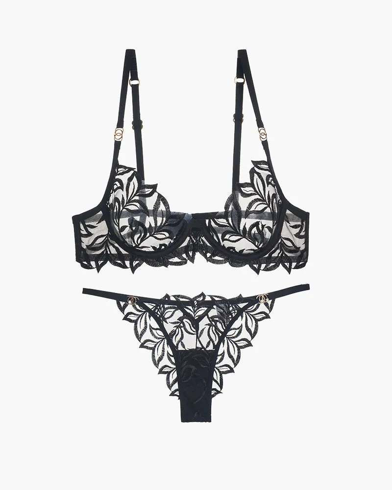 Embroidered Lace Bra and Panty 2 Sets