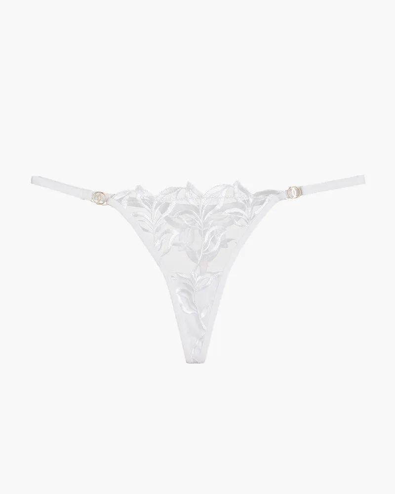 Embroidered Lace Thong