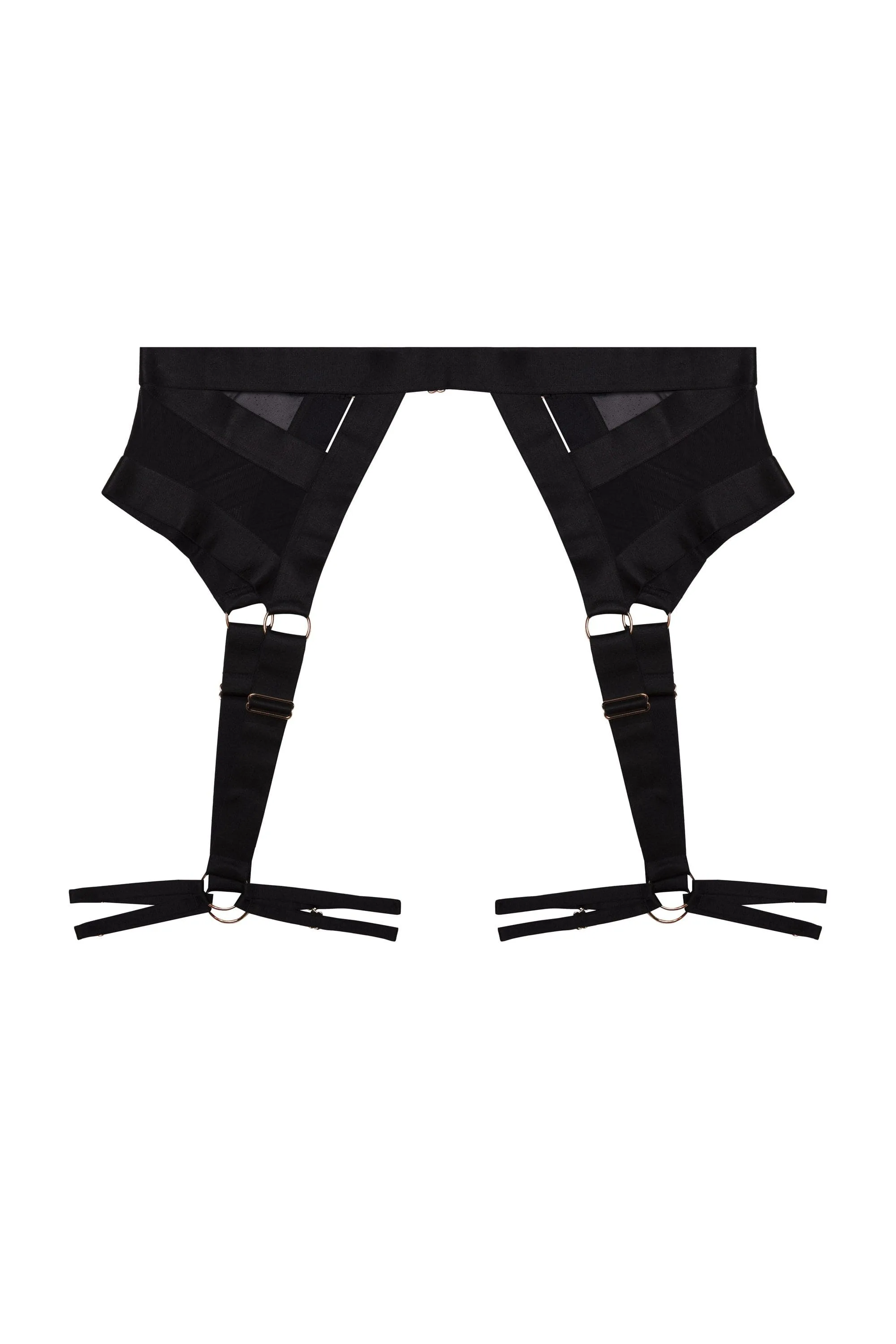Etta Black Elastic and Mesh Multi-strap Harness Suspender