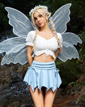 Fairy Flowy Hem Y2k Mini Skirt