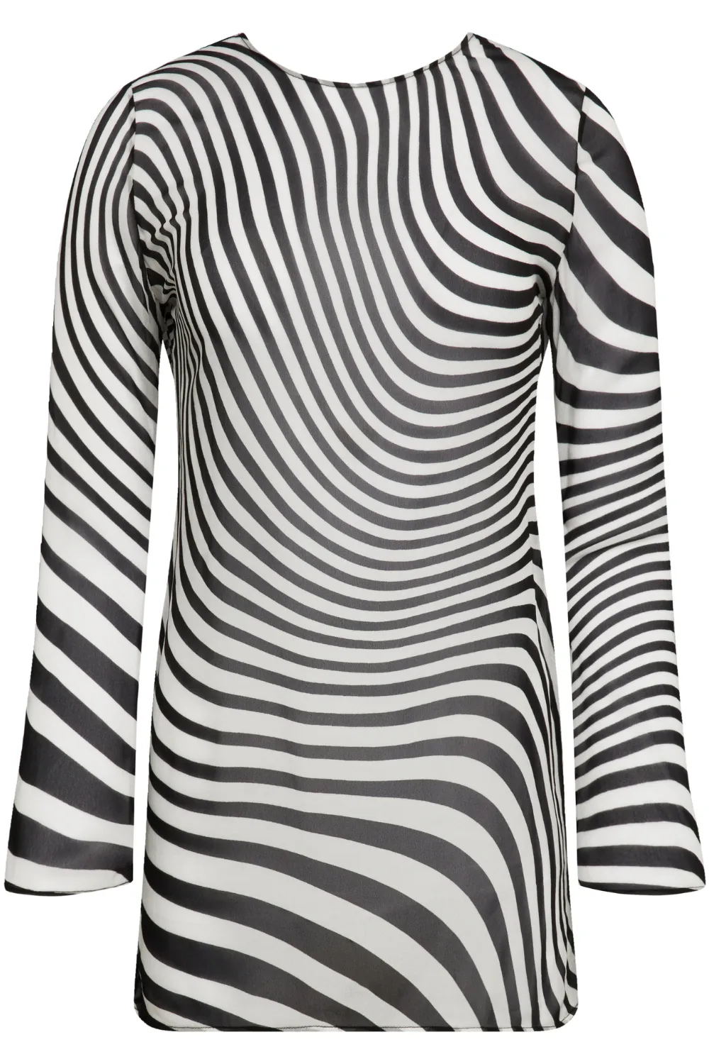 Fever Long Sleeve Short Beach Dress in Black & White