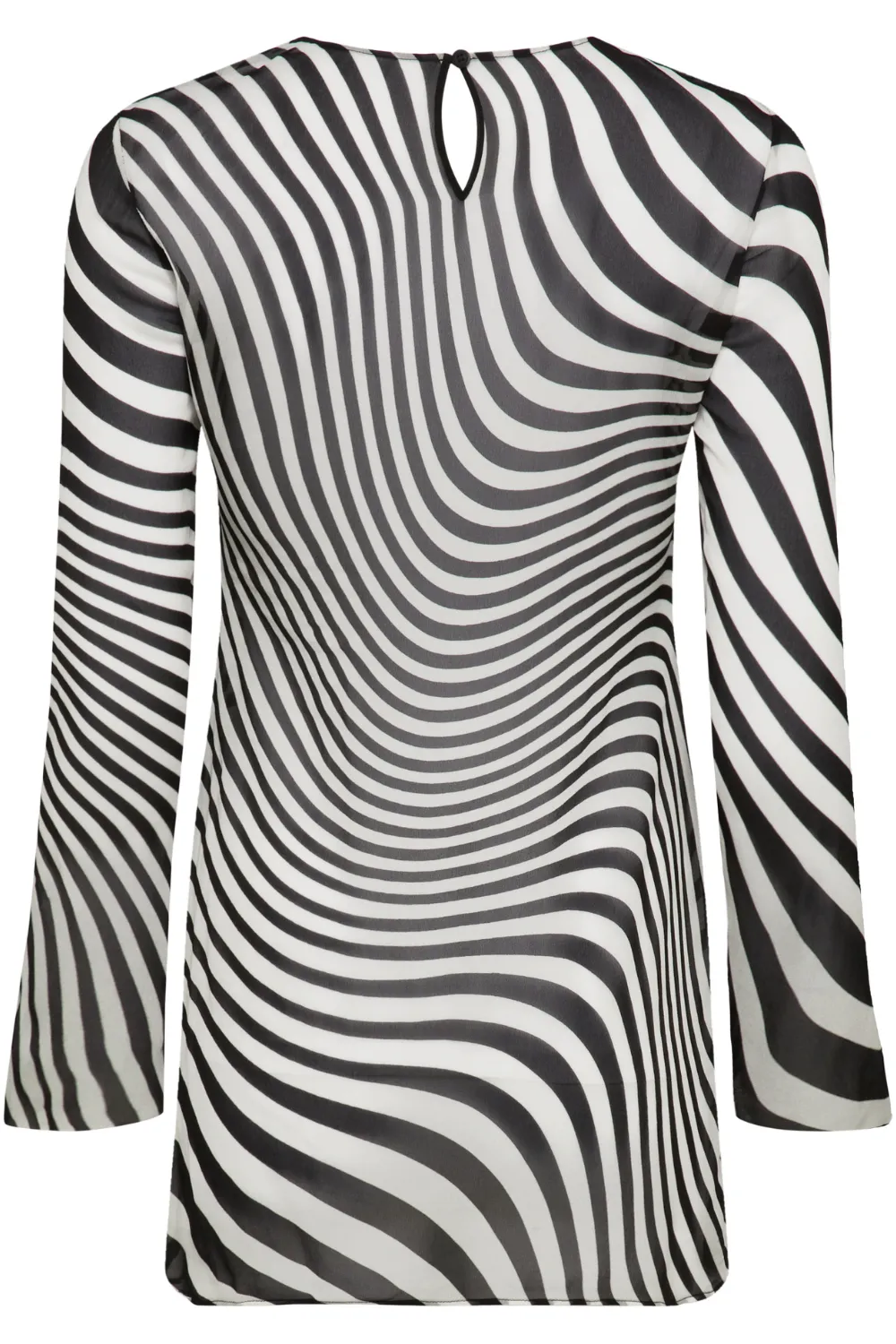 Fever Long Sleeve Short Beach Dress in Black & White