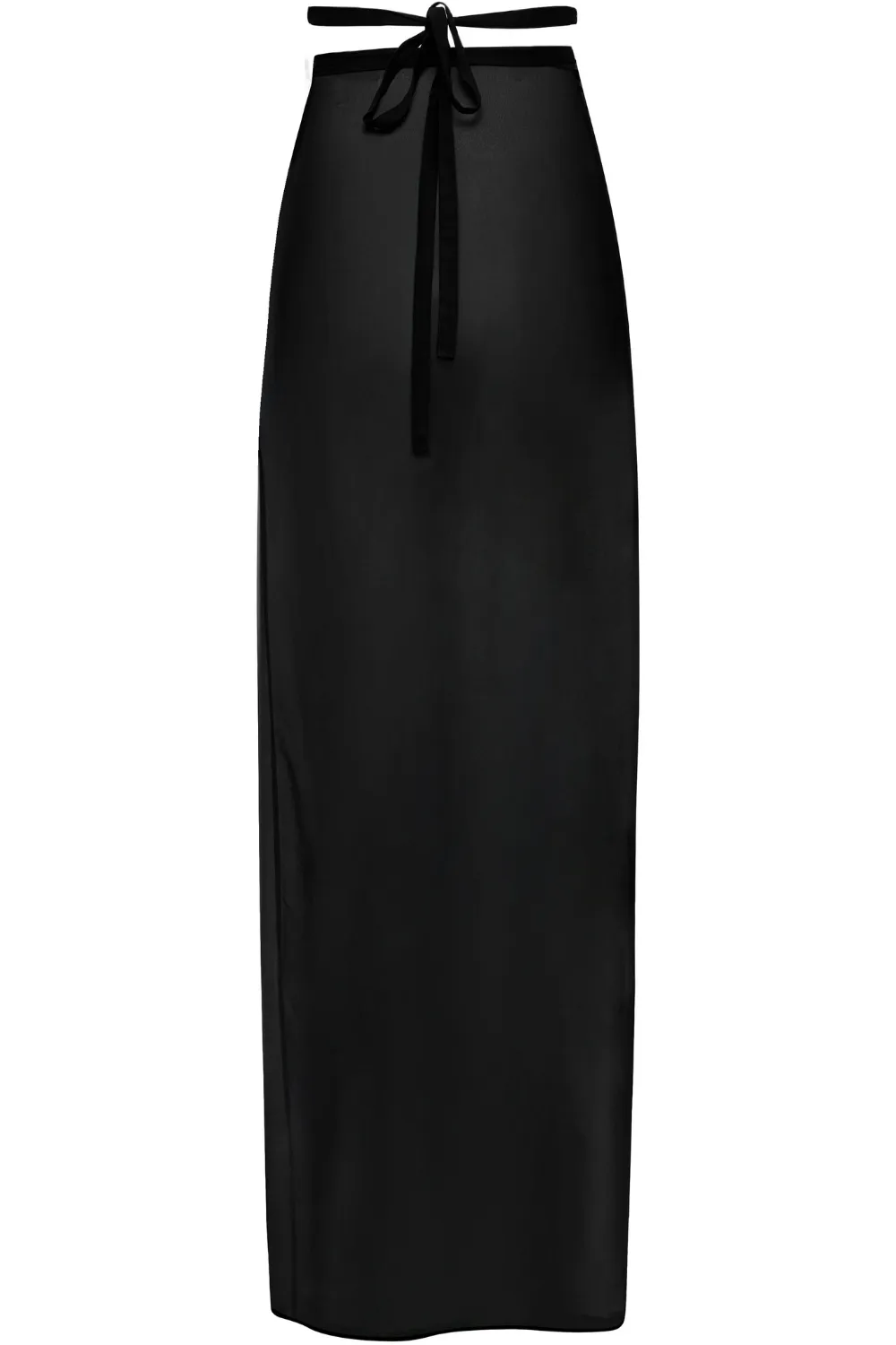 Fever Long Wrap Beach Skirt in Black