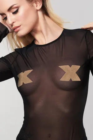 Flash Glitter Cross Pasties Gold