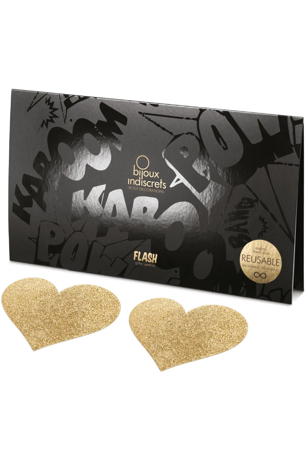 Flash Glitter Heart Pasties Gold