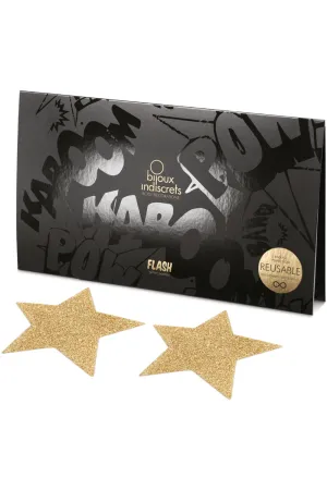 Flash Glitter Star Pasties Gold