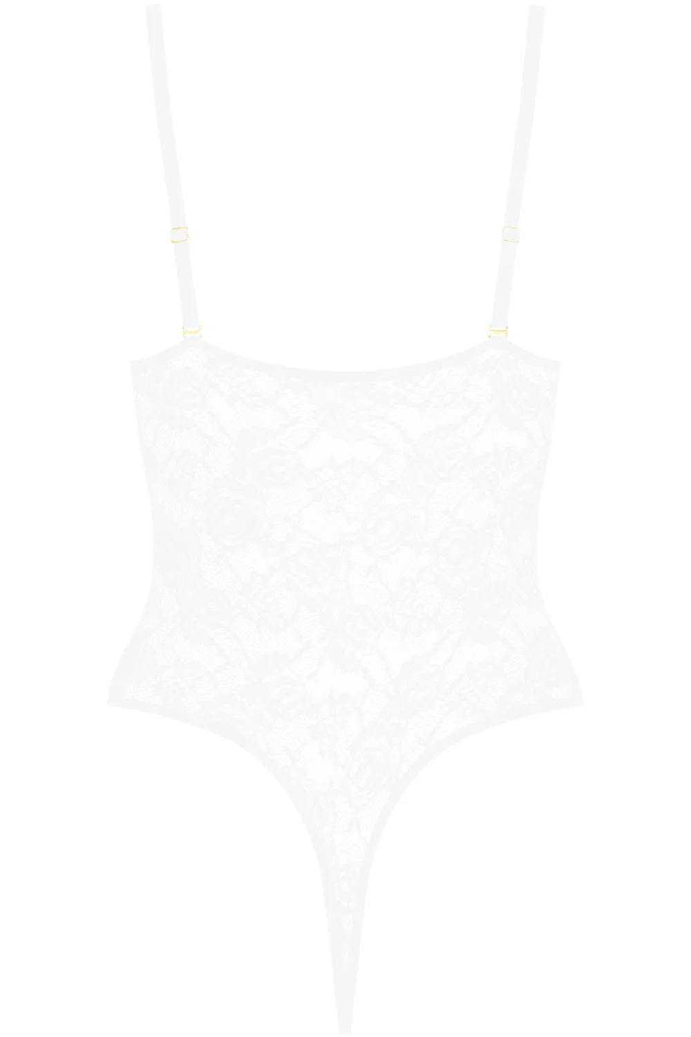 Flashback Lace Thong Body White