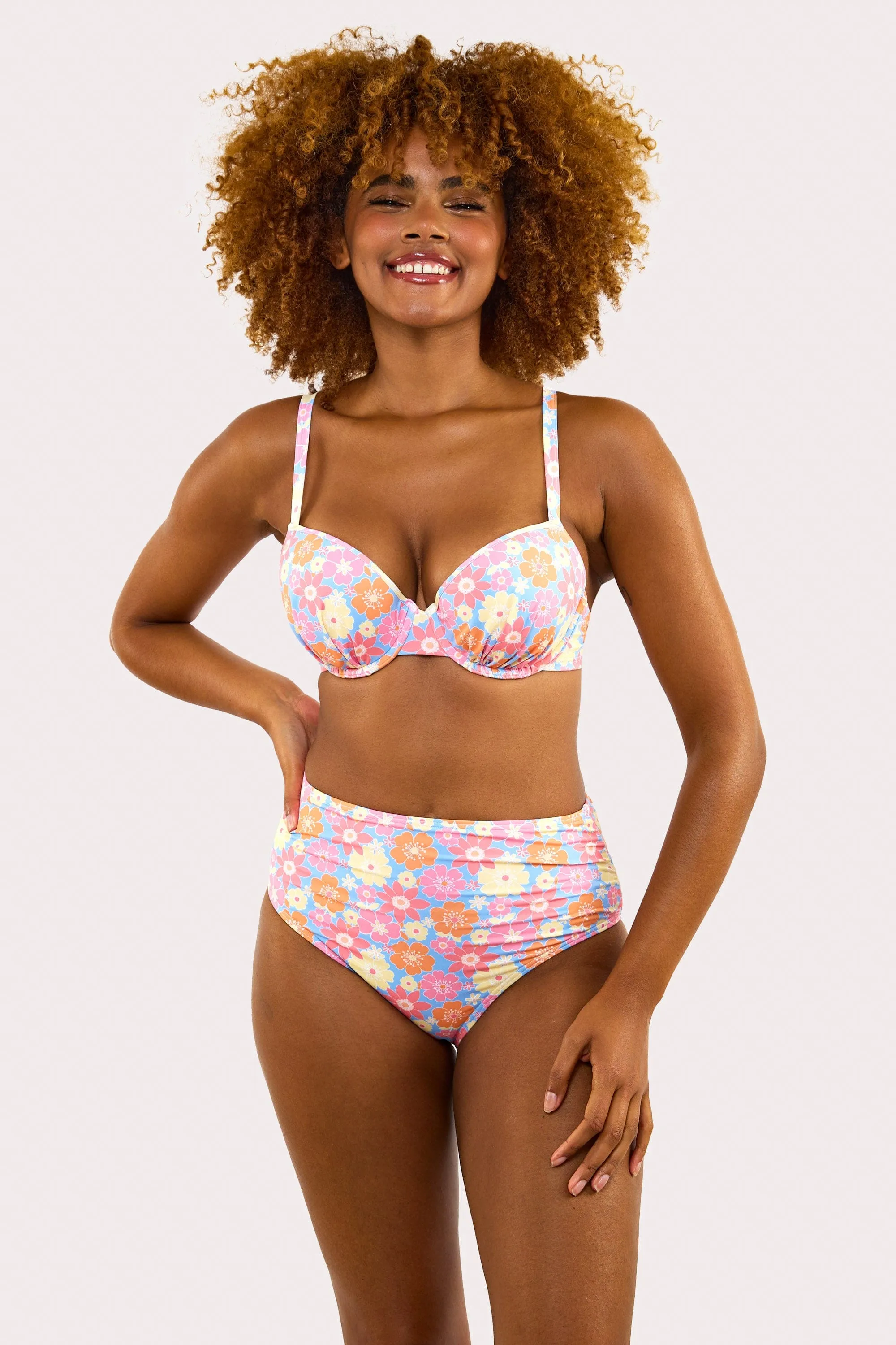 Floral Plunge Bikini Top Fuller Bust Exclusive