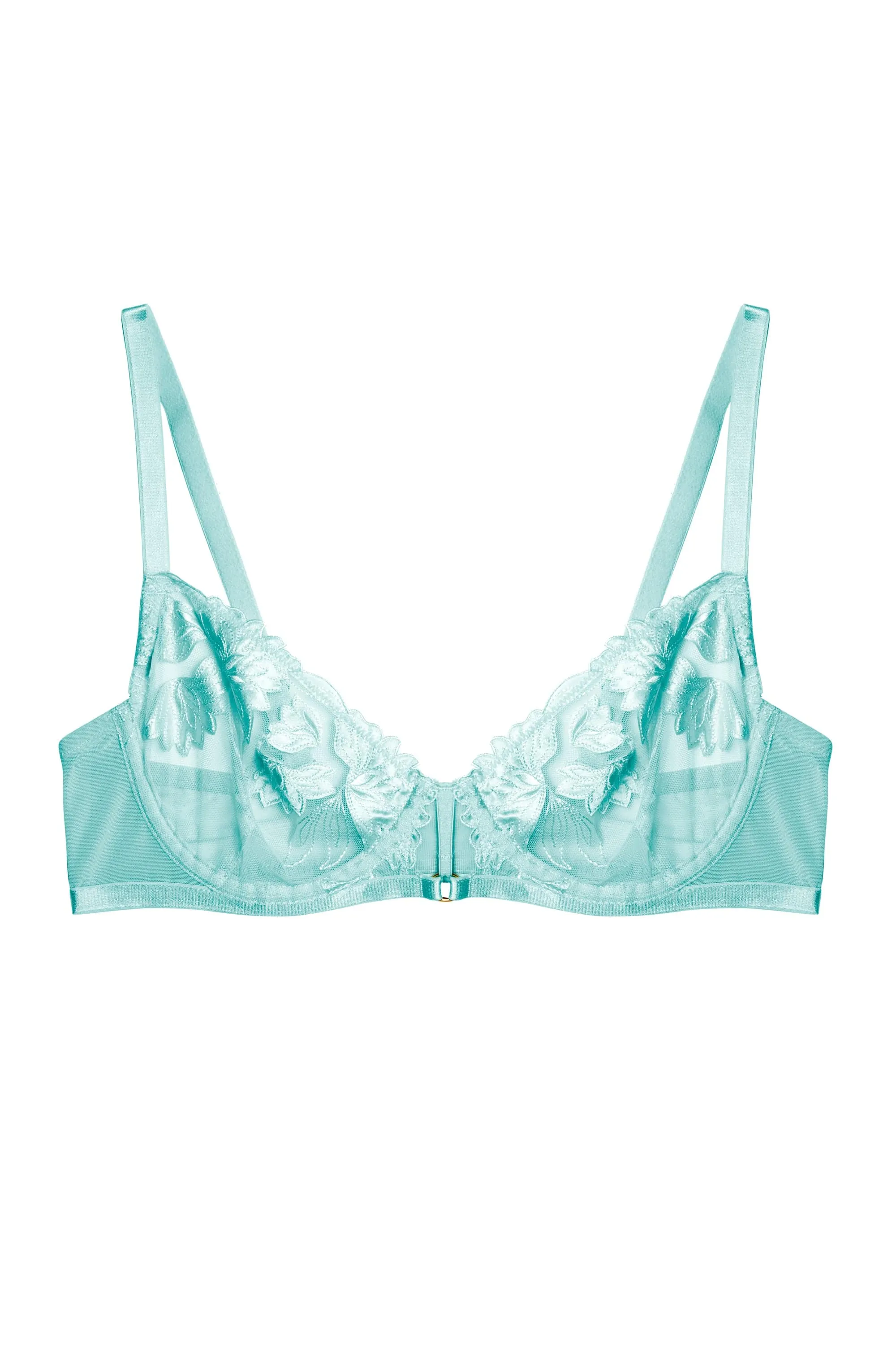 Harriet Blue Strappy Mesh with Ring Detail Bra