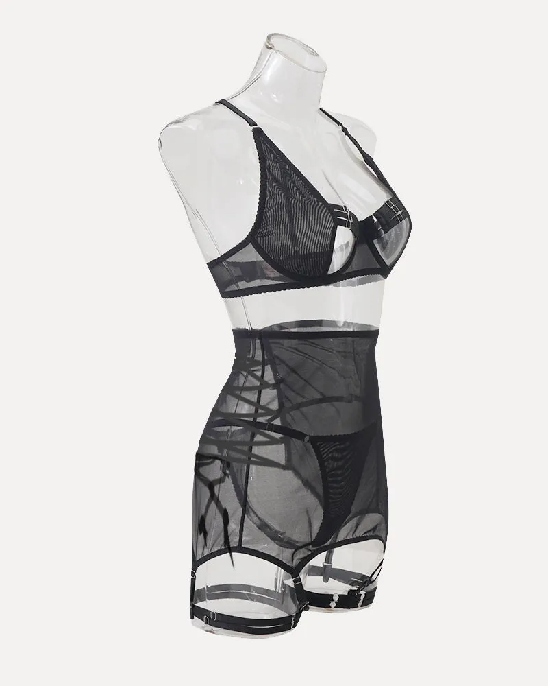 Hollow Out Tops and Skirt Sets with Gloves