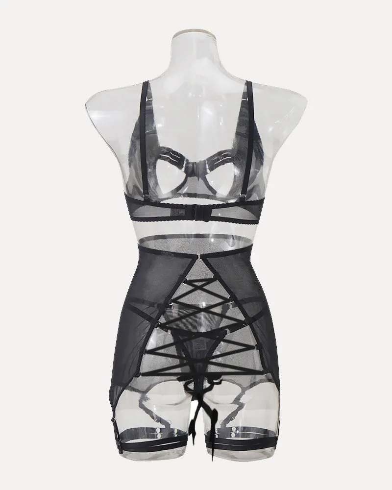 Hollow Out Tops and Skirt Sets with Gloves