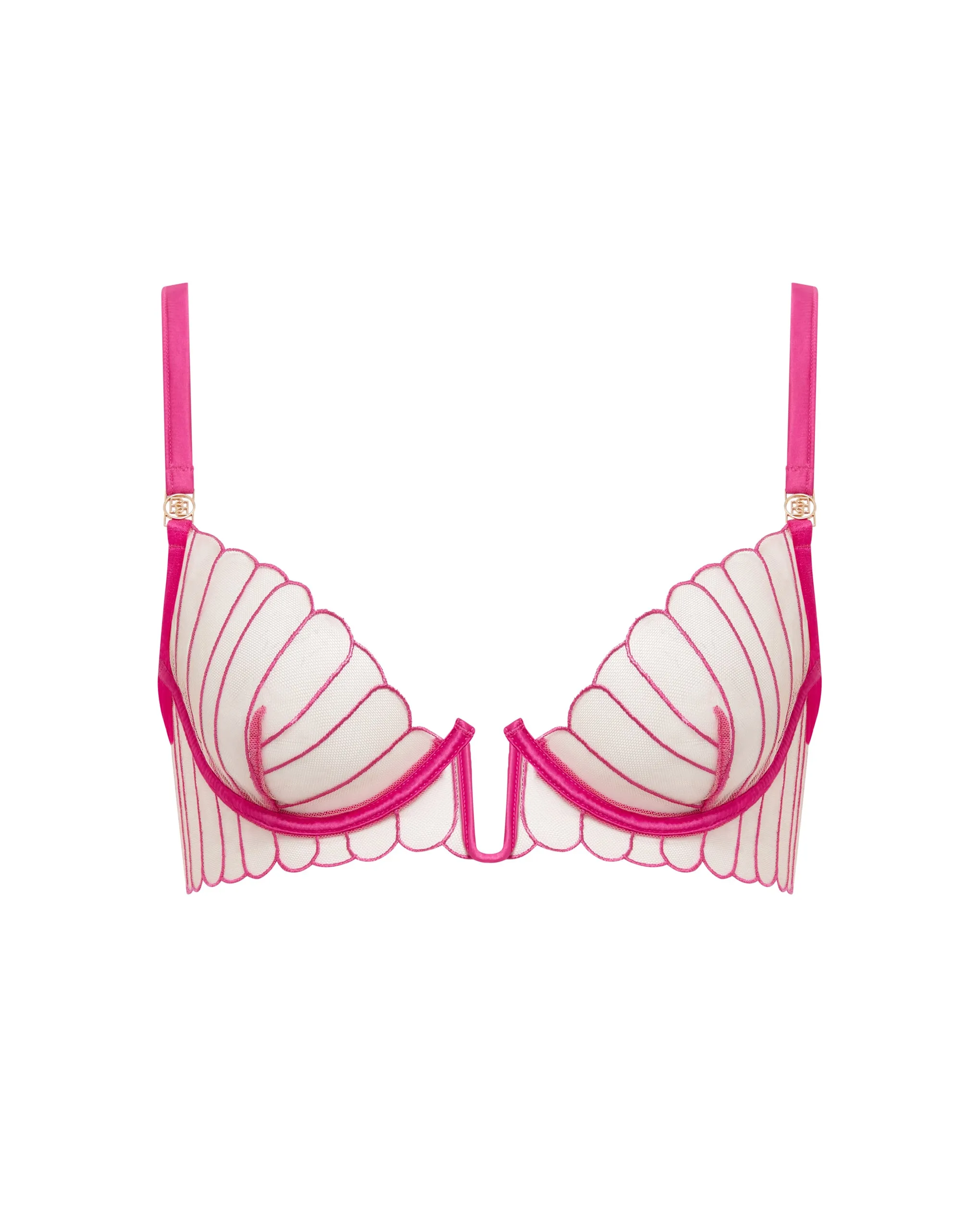 Imogen Embroidered Sheer Bra Pink