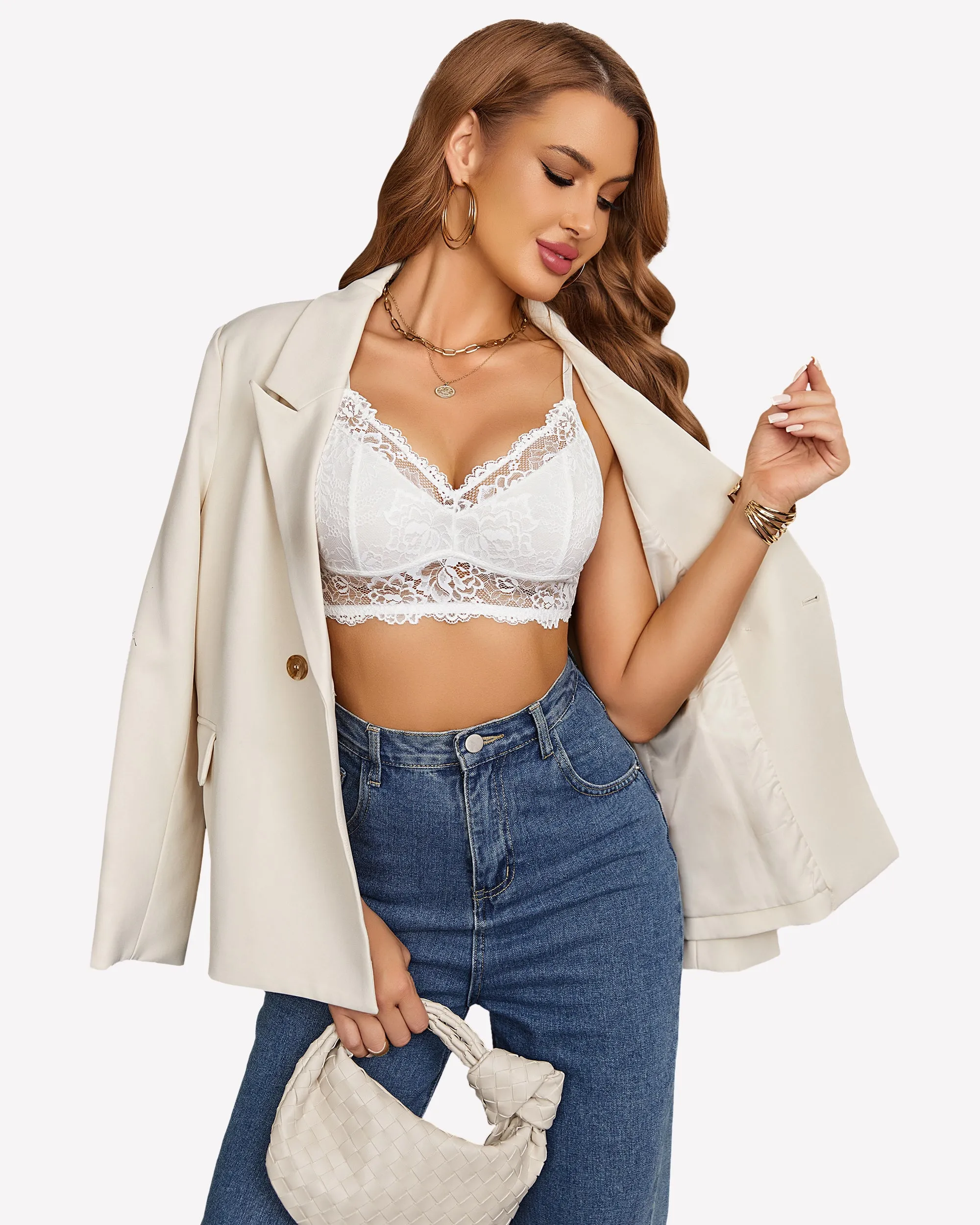 Lace Camisole Y2K Tank Top Wireless Bra