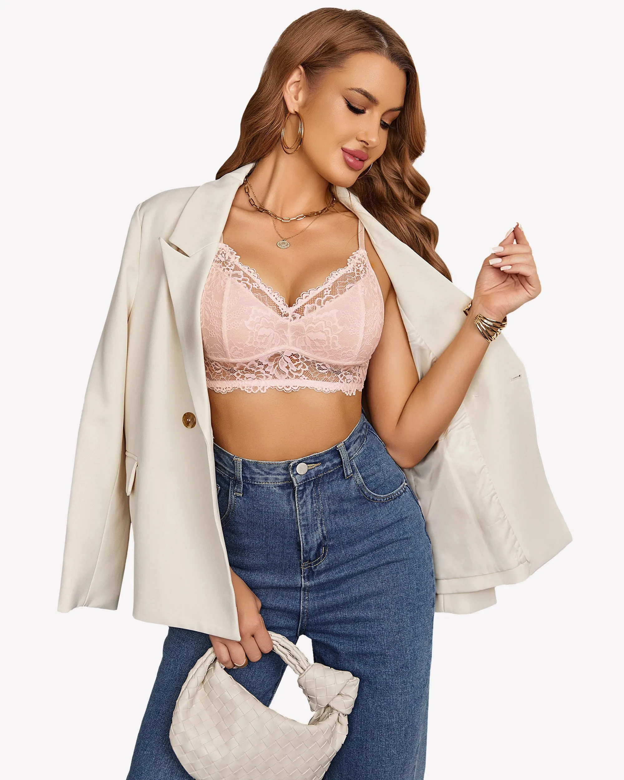 Lace Camisole Y2K Tank Top Wireless Bra