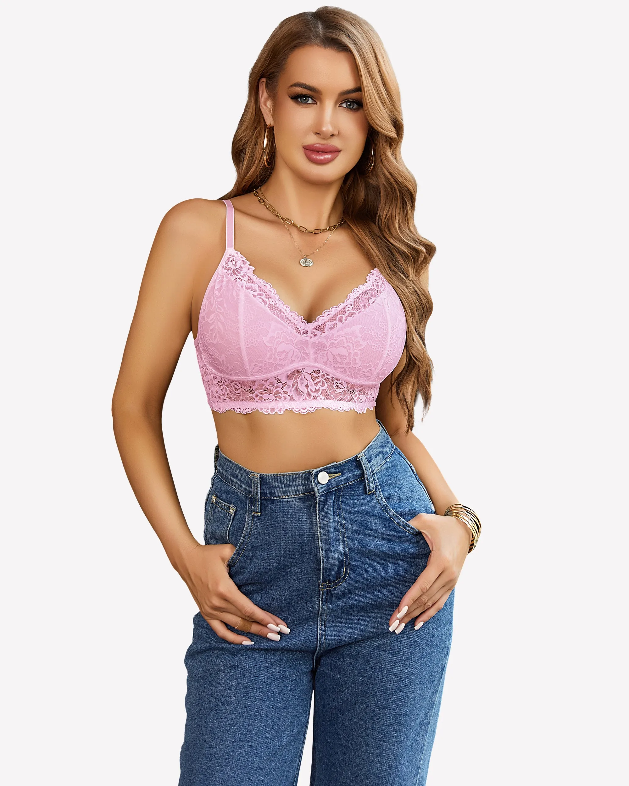 Lace Camisole Y2K Tank Top Wireless Bra