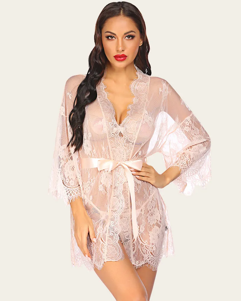 Lace Kimono Mesh Robe