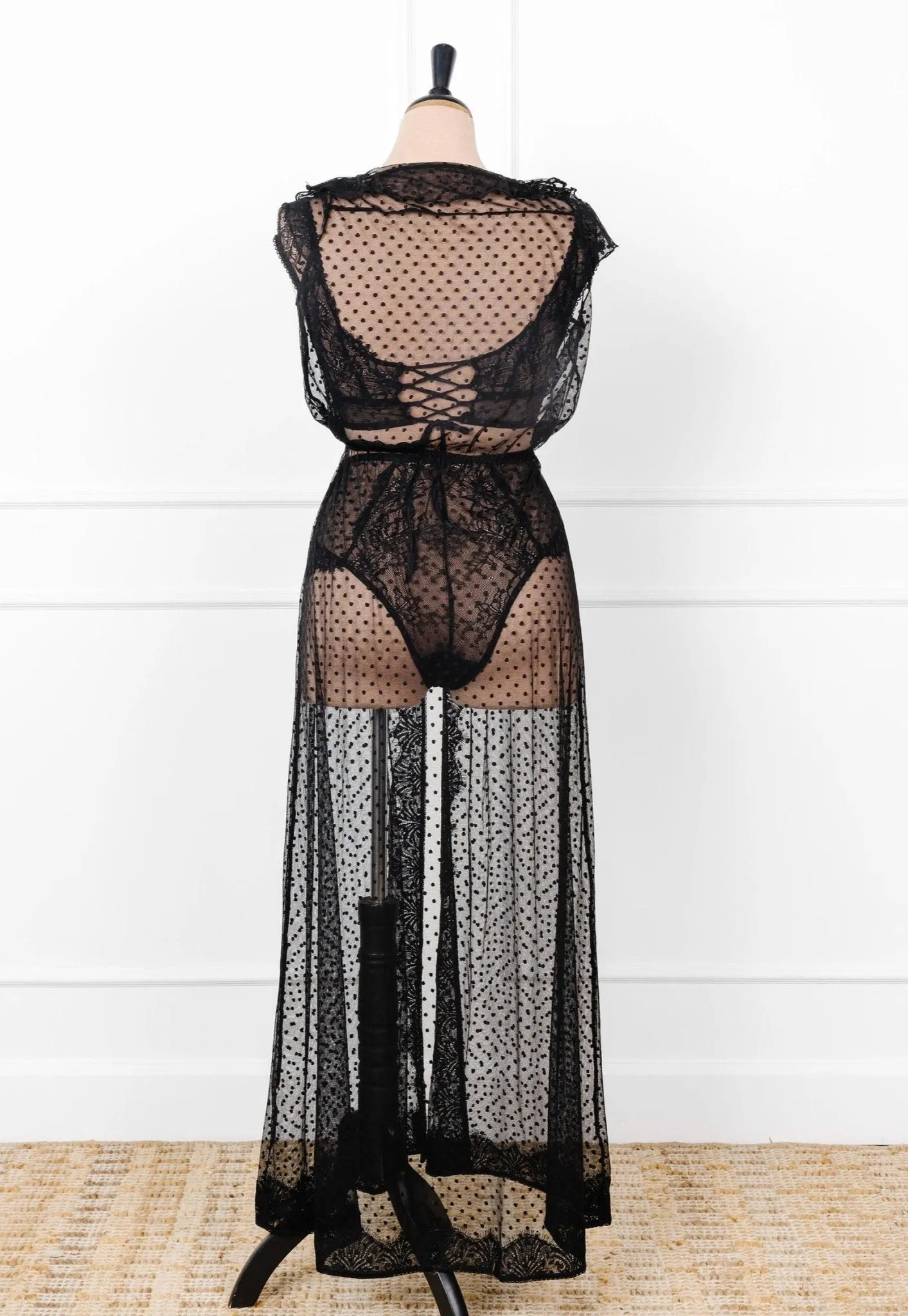 Lacy Off-The-Shoulder Bralette - Black