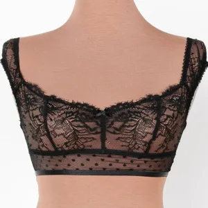 Lacy Off-The-Shoulder Bralette - Black