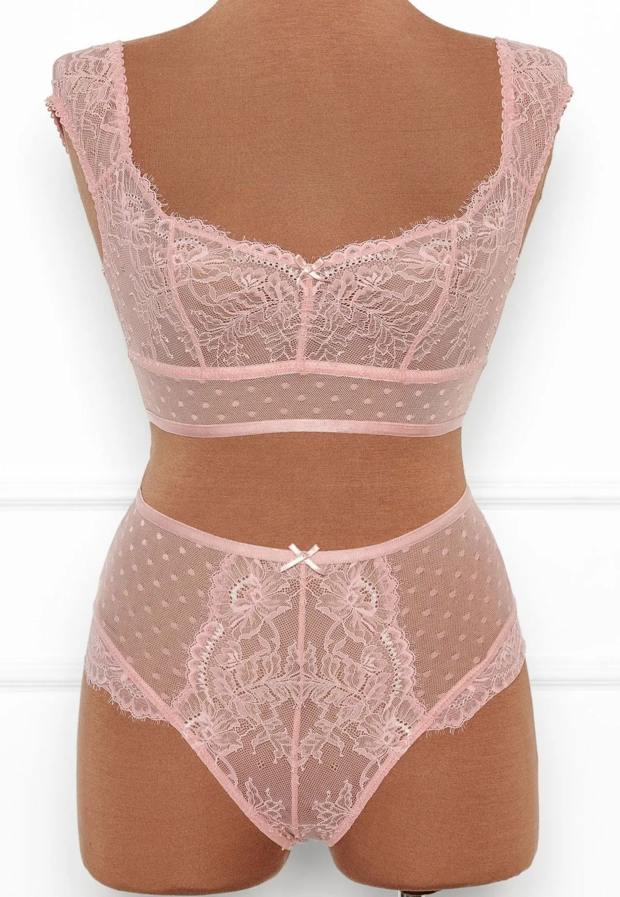 Lacy Off-The-Shoulder Bralette - Blush