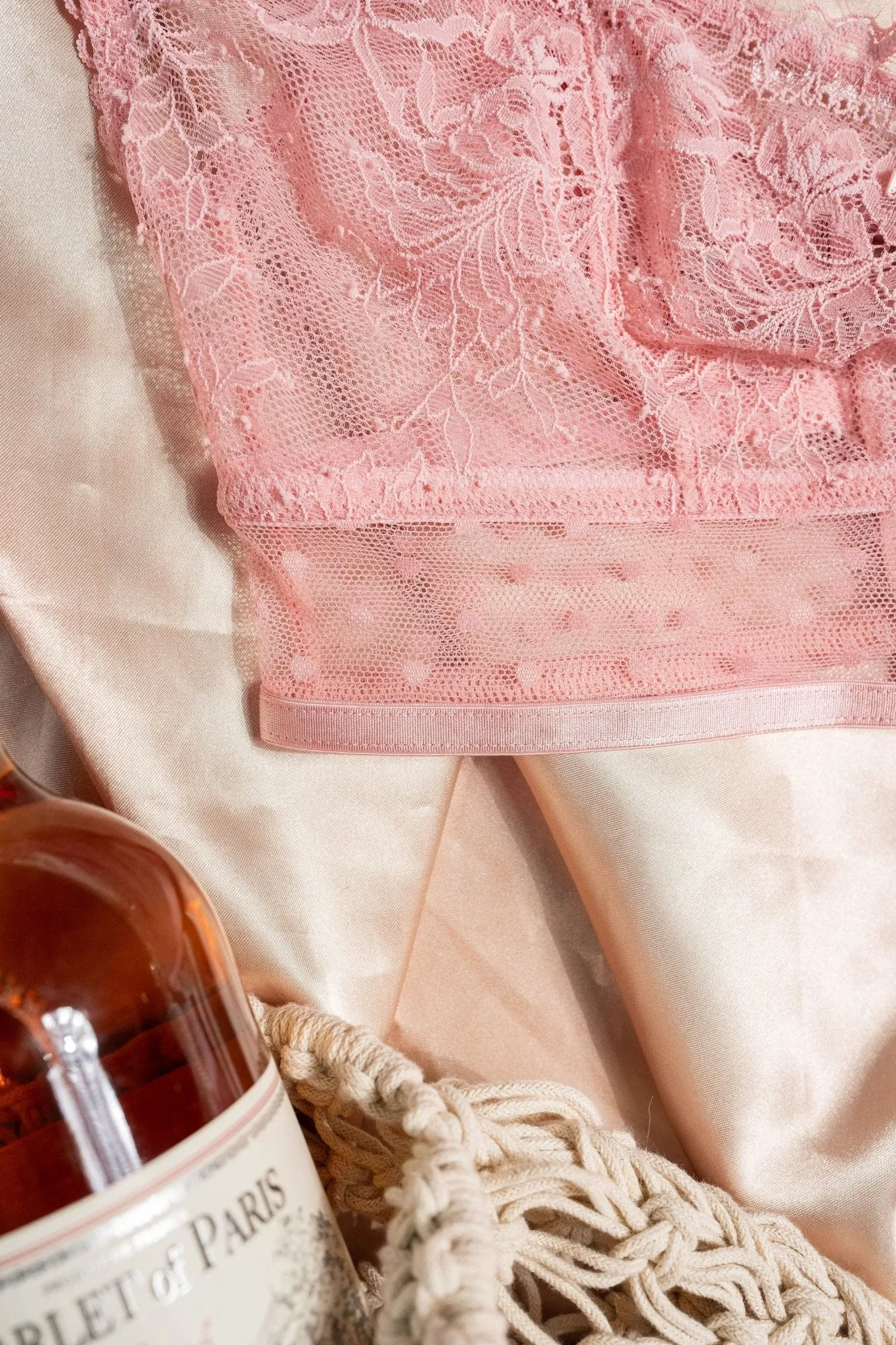 Lacy Off-The-Shoulder Bralette - Blush