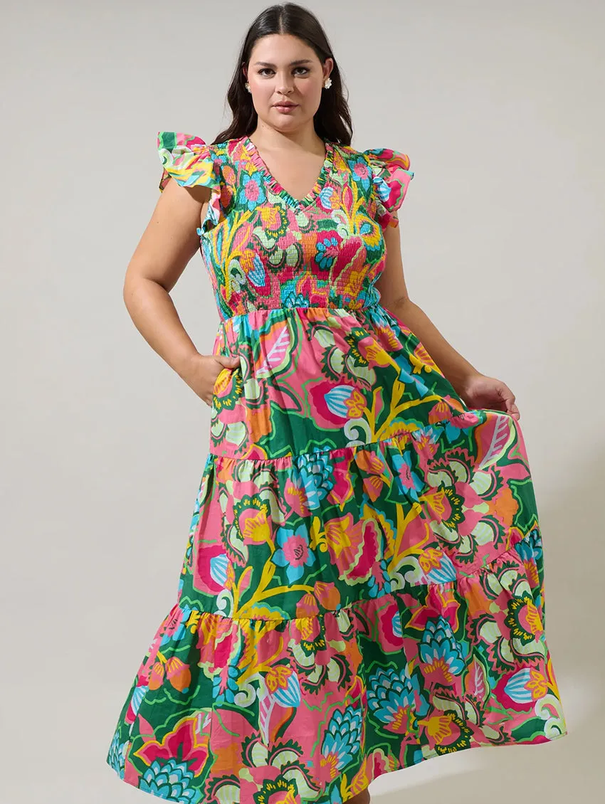 Lanai Sunfire Tiered Maxi Dress