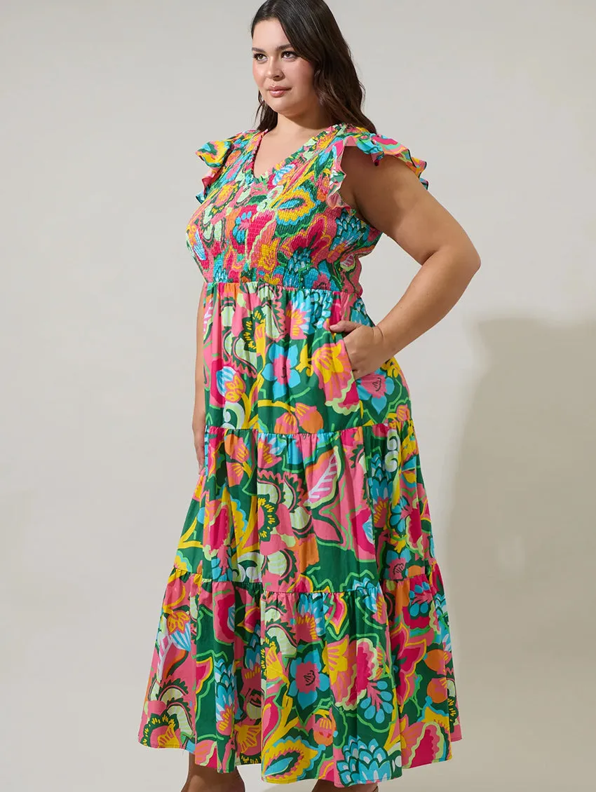 Lanai Sunfire Tiered Maxi Dress