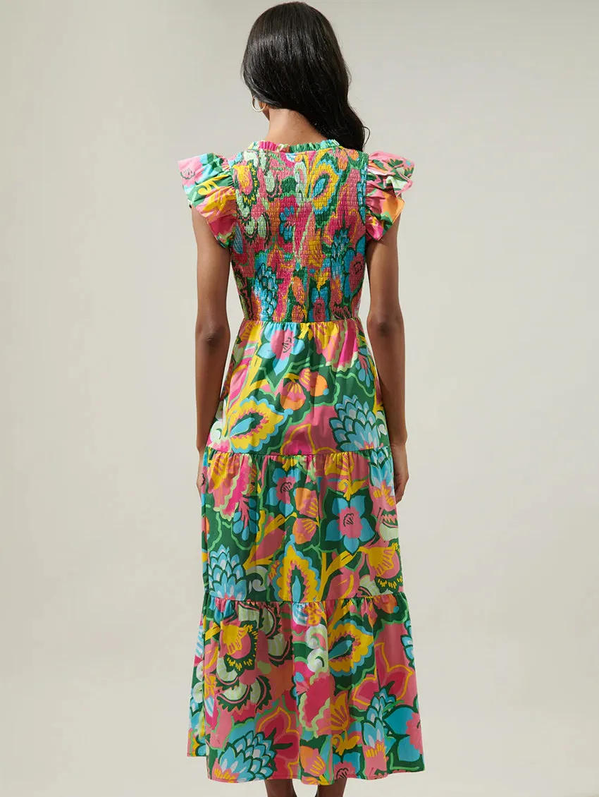 Lanai Sunfire Tiered Maxi Dress