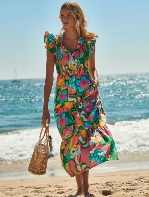 Lanai Sunfire Tiered Maxi Dress