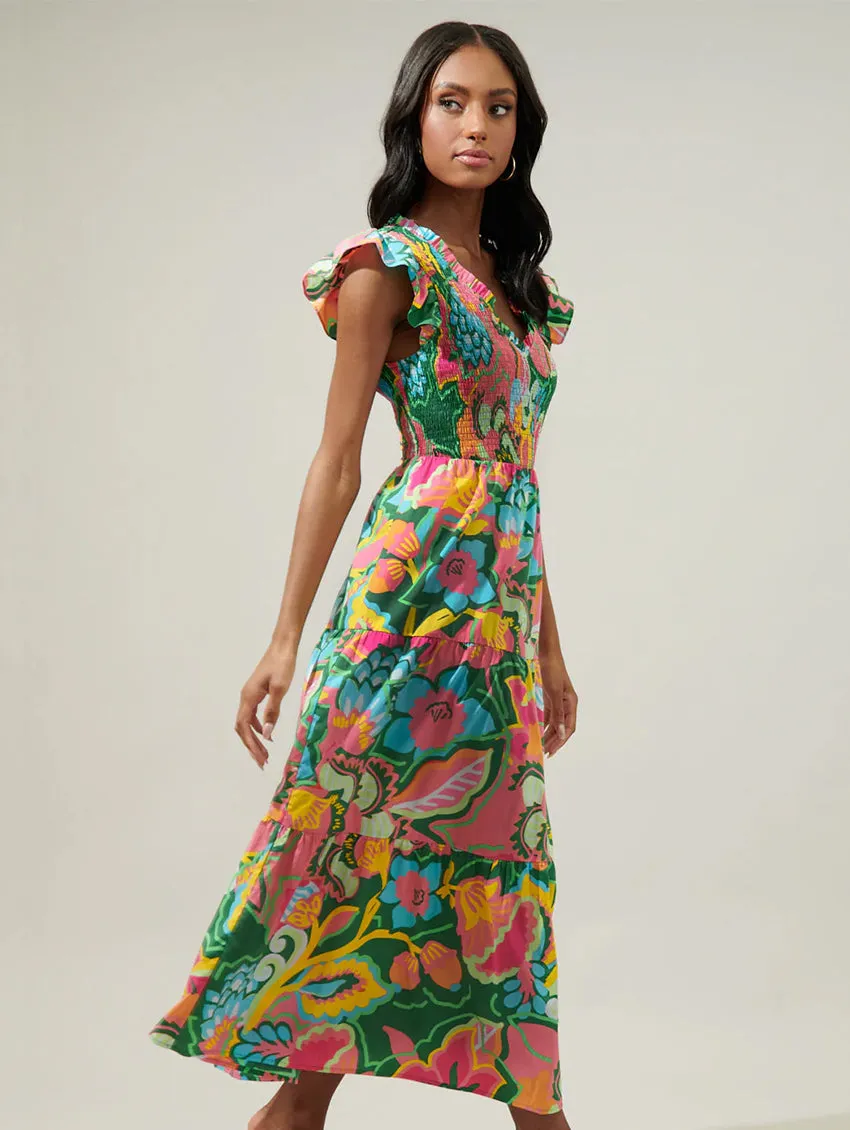 Lanai Sunfire Tiered Maxi Dress