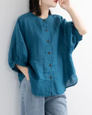 Lantern Sleeve Retro Loose Shirt