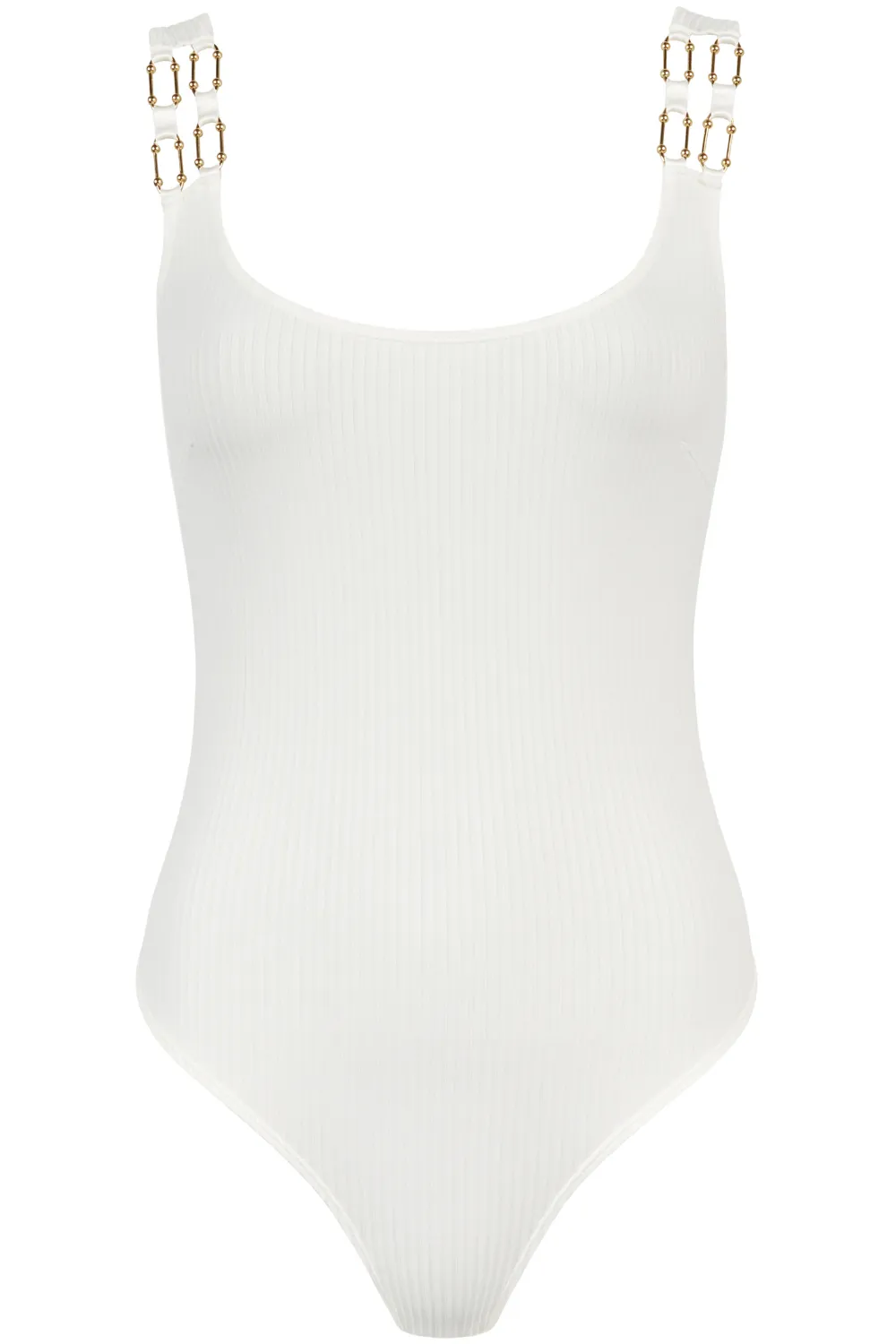Les Bodys Ribbed Knit Bodysuit in Opale