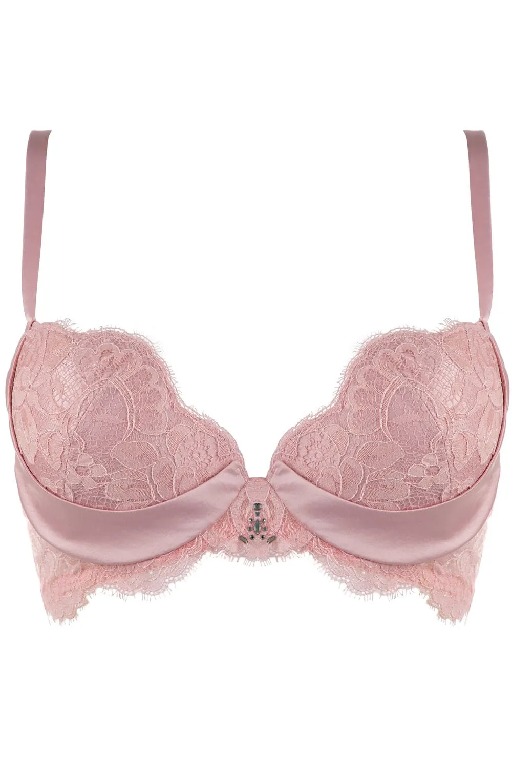 Marlene Push Up Bra with Swarovski Crystals in Pink. Size UK 36DD