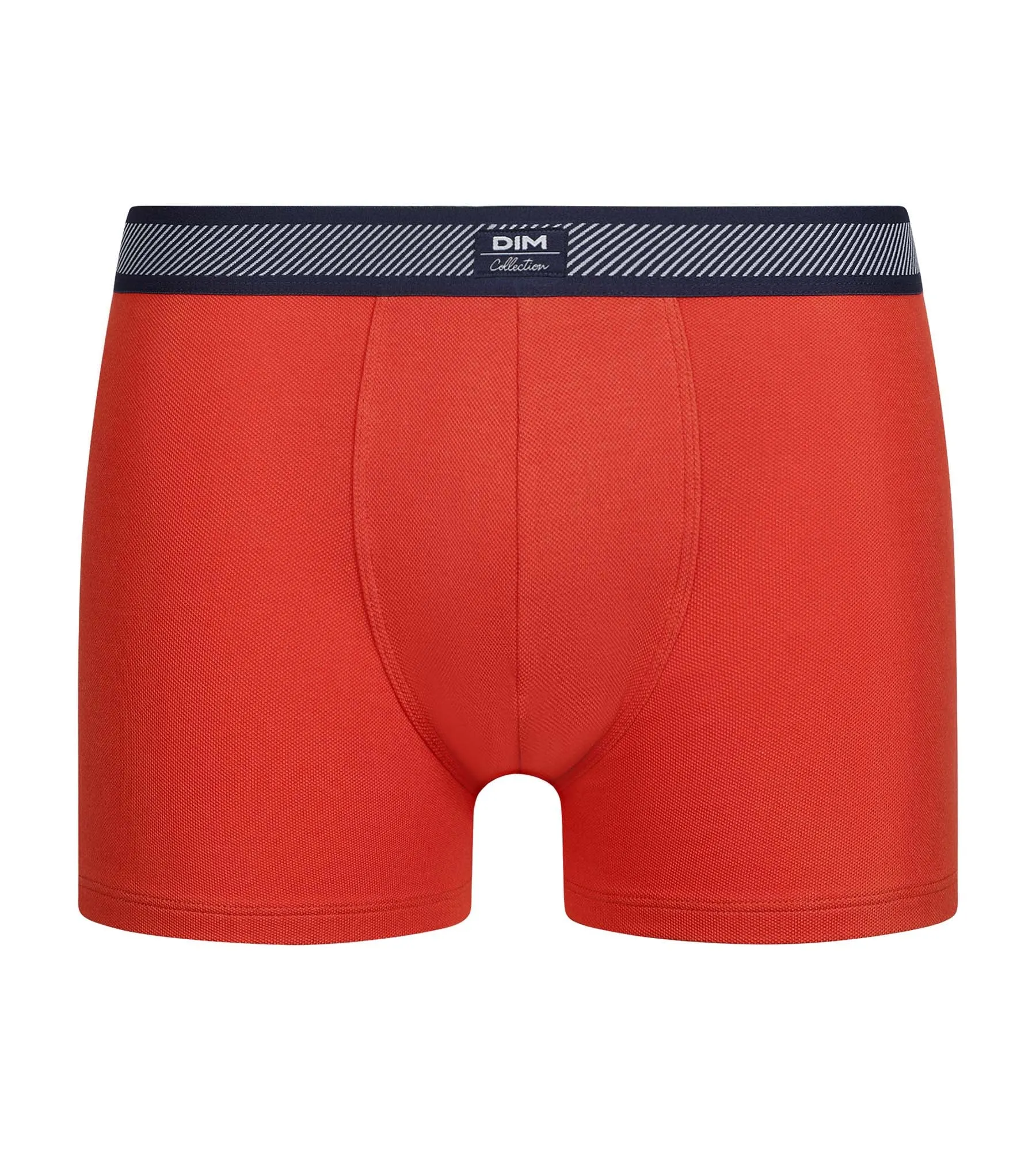 Men's boxer shorts in piqué modal cotton with orange striped waistband Dim Smart