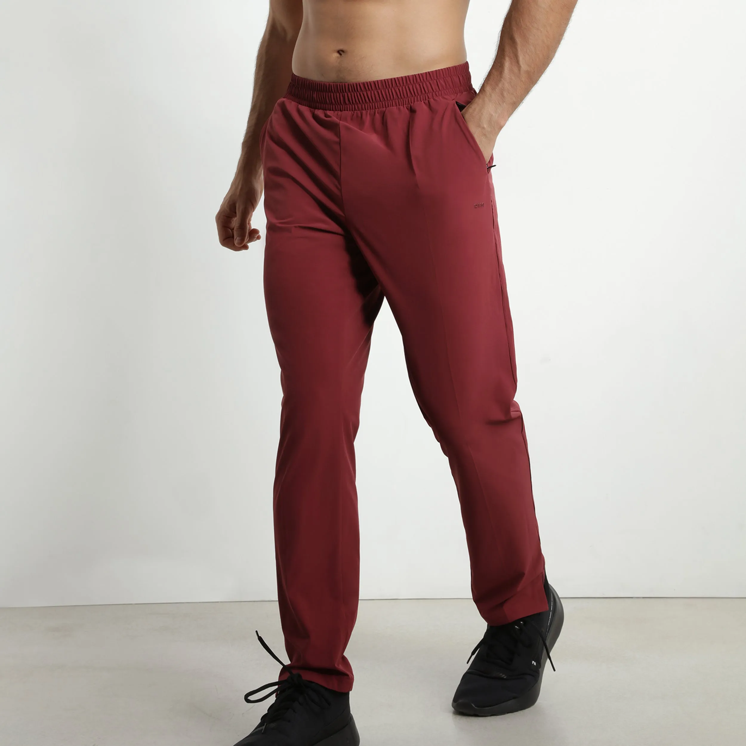 Men's stretch jersey chino pants Bordeaux Dim Move