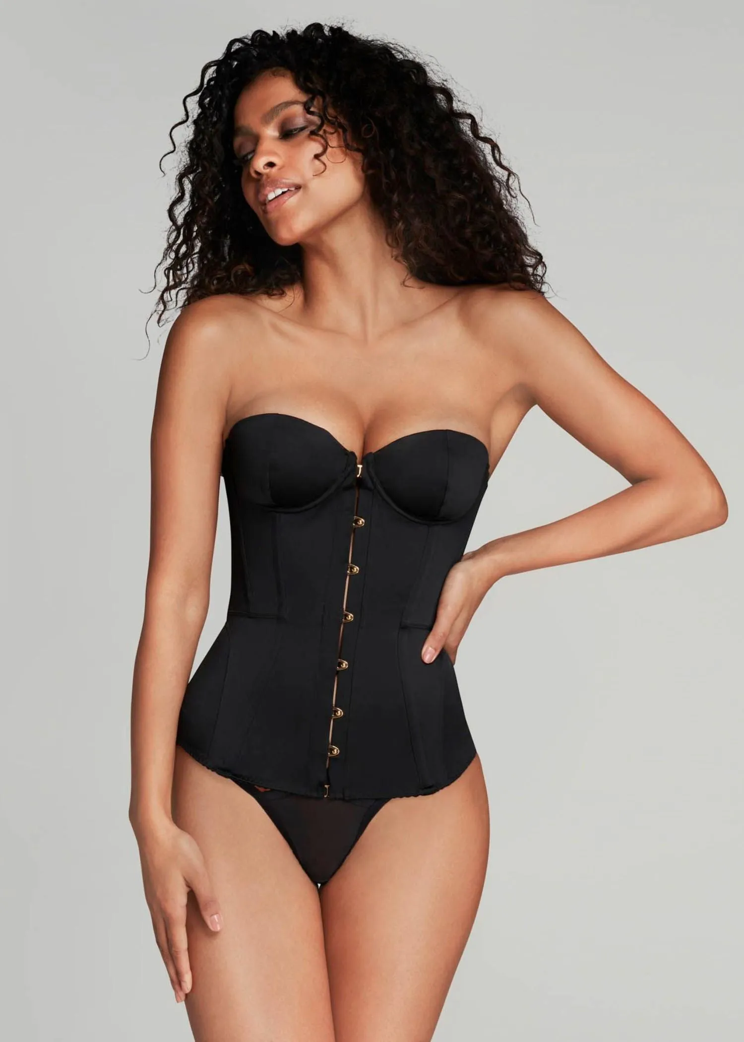 Mercy Satin Corset (Black)