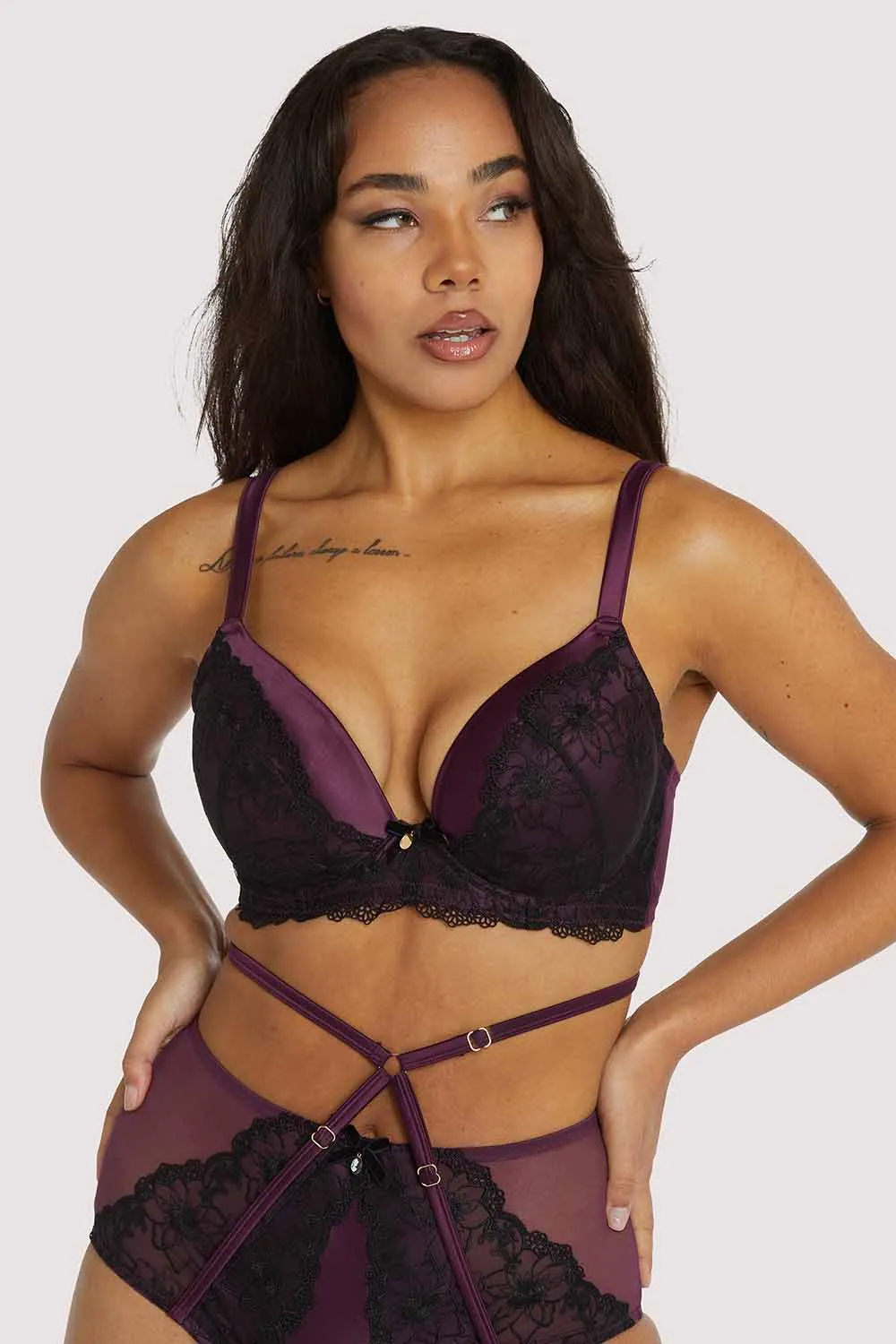 Muriel Purple Plunge Bra
